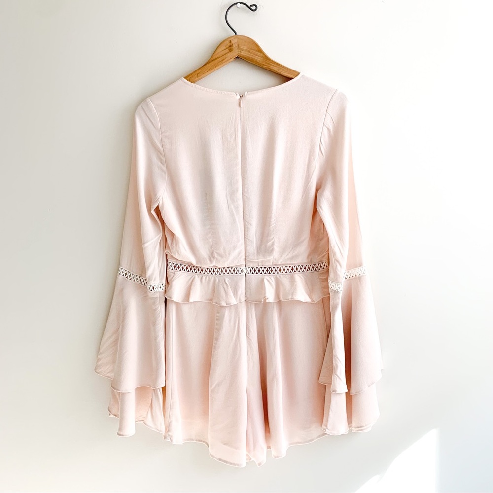 For Love & Lemons Emelia Romper Dusty Pink Size Medium - Picture 14 of 16